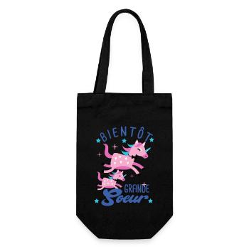 bientôt grande soeur cadeau naissance grossesse - Sac à bouteille - noir - Devant