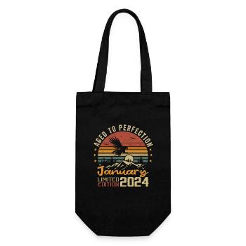 Januar 2024 Retro Vintage Geburtstagsgeschenk - Geschenkbeutel für Flaschen - Schwarz - Vorne