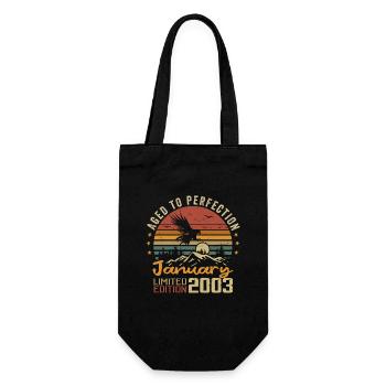 Januar 2003 Retro Vintage Geburtstagsgeschenk - Geschenkbeutel für Flaschen - Schwarz - Vorne