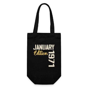 Birthday gift born in January 1971 - 1971 - Gift Bag for Bottles - black - Front