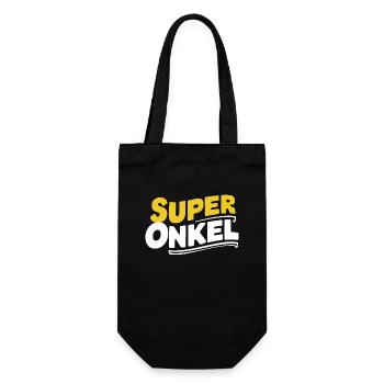Super-Onkel T-Shirt Geburtstag Weihnachten Cool - Geschenkbeutel für Flaschen - Schwarz - Vorne