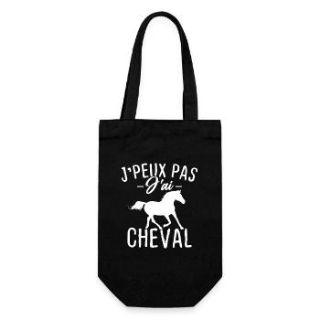 Ich habe sie nicht, ich habe Pferd - Geschenkbeutel für Flaschen - Schwarz - Vorne