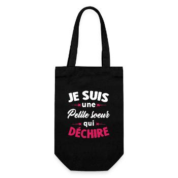 Je suis une petite soeur qui déchire - Sac à bouteille - noir - Devant