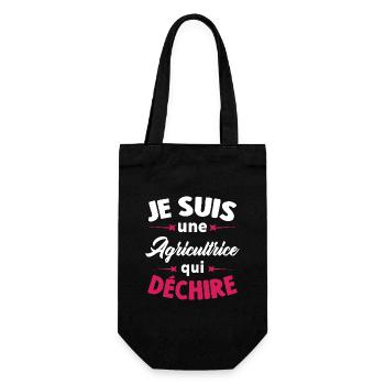 Je suis une agricultrice qui déchire - Sac à bouteille - noir - Devant