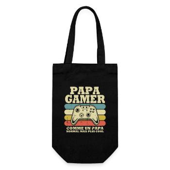 Papa gamer comme un papa normal - Sac à bouteille - noir - Devant