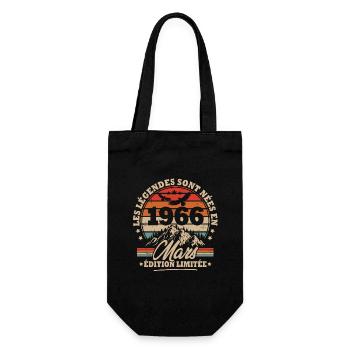 Cadeau D'anniversaire Nées En Mars 1966 - Sac à bouteille - noir - Devant