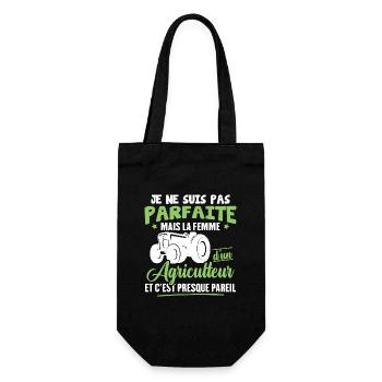 Pas parfaite mais la femme d'un agriculteur - Sac à bouteille - noir - Devant