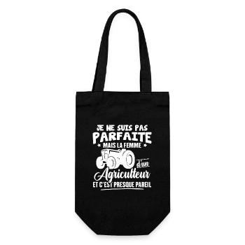 Pas parfaite mais la femme d'un agriculteur - Sac à bouteille - noir - Devant