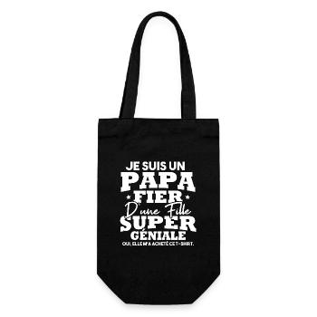 Je suis un papa fier d une fille super géniale - Sac à bouteille - noir - Devant