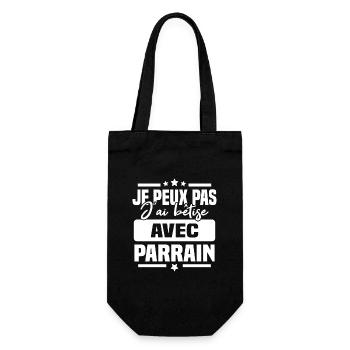 Je peux pas j ai bêtise avec parrain - Sac à bouteille - noir - Devant