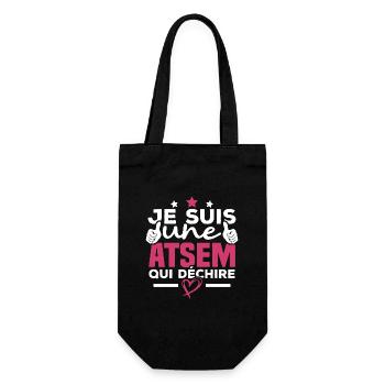 Je suis une ATSEM qui déchire - Sac à bouteille - noir - Devant