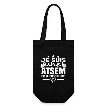 Je suis une ATSEM qui déchire - Sac à bouteille - noir - Devant