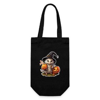Monstre mignon d’Halloween - Sac à bouteille - noir - Devant