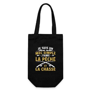 Je Suis Un Mec Simple J'aime La Pêche Et La Chasse - Sac à bouteille - noir - Devant