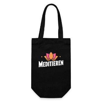 Meditation Zen Ruhe Achtsamkeit Geschenk Frieden - Geschenkbeutel für Flaschen - Schwarz - Vorne