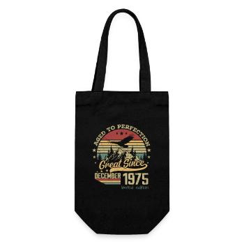 49 years old Aged to Perfection born: December 1975 - Gift Bag for Bottles - black - Front