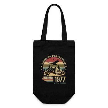47 years Old Aged to Perfection born: January 1977 - Gift Bag for Bottles - black - Front