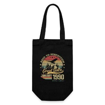 34 years old Aged to perfection born: January 1990 - Gift Bag for Bottles - black - Front