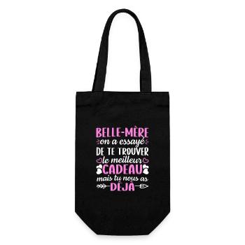belle mère t-shirt cadeau belle maman - Sac à bouteille - noir - Devant