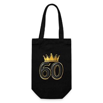 60 Number Crown - Gift Bag for Bottles - black - Front
