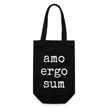 amo ergo sum - J’aime donc je suis - Dire - Sac à bouteille - noir - Devant