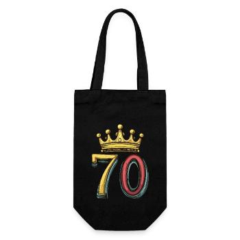 70 Number Crown - Gift Bag for Bottles - black - Front