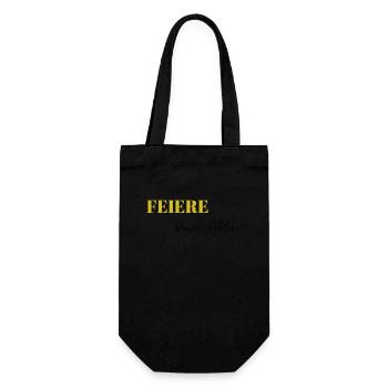 Feiere Deine Fehler - Geschenkbeutel für Flaschen - Schwarz - Vorne