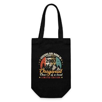 Original Legends Are Born In March 2007 🎉 - Gift Bag for Bottles - black - Front