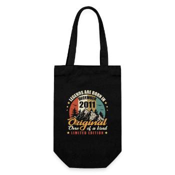 Legends were born in December 2011, Original 2011 - Gift Bag for Bottles - black - Front