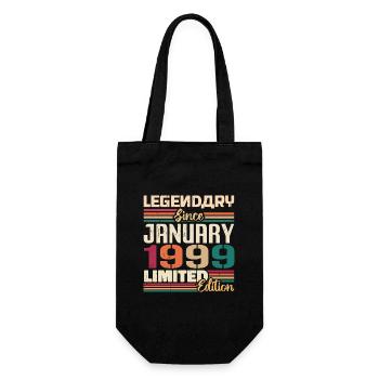 Birthday Gift Born in January 1999 - 1999 - Gift Bag for Bottles - black - Front