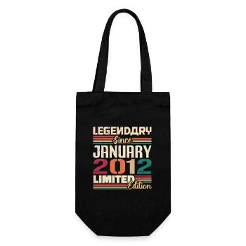 Birthday Gift Born in January 2012 - 2012 - Gift Bag for Bottles - black - Front