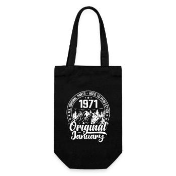 January 1971 Original 53 Years Anniversary Gift - Gift Bag for Bottles - black - Front