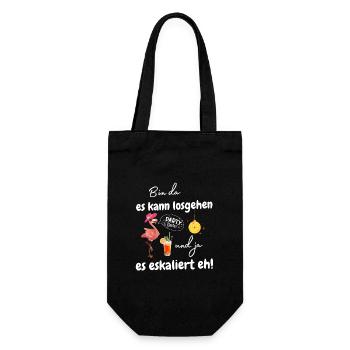 Mädels Party Flamingo Cocktail Junggesellinnen - Geschenkbeutel für Flaschen - Schwarz - Vorne