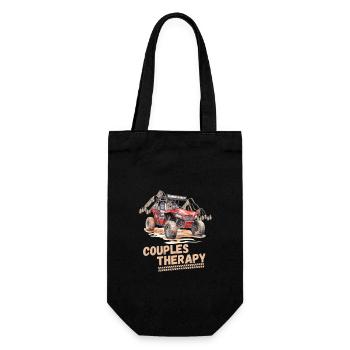 Lustiger Quad Spruch Paartherapie UTV Offroad Paar - Geschenkbeutel für Flaschen - Schwarz - Vorne
