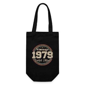 1979 Retro Vintage Birthday Born In - 1979 - Gift Bag for Bottles - black - Front