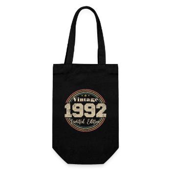 1992 Retro Vintage Birthday Born In - 1992 - Gift Bag for Bottles - black - Front