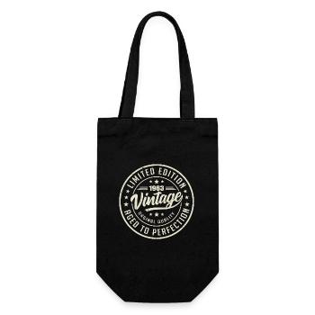 Jahrgang 1963 Geschenk 1963 Retro Geburtstag 1963 - Geschenkbeutel für Flaschen - Schwarz - Vorne