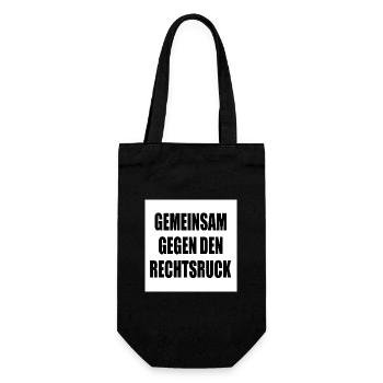 gemeinsam gegen rechtsruck - Geschenkbeutel für Flaschen - Schwarz - Vorne