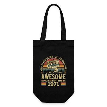 Anniversaire Septembre 1971 Vintage Septembre 1971 - Sac à bouteille - noir - Devant