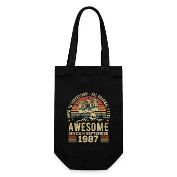 Birthday September 1987 Vintage September 1987 - Gift Bag for Bottles - black - Front