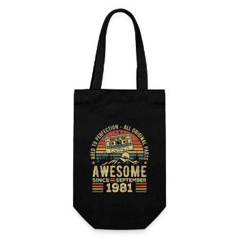 Birthday September 1981 Vintage September 1981 - Gift Bag for Bottles - black - Front