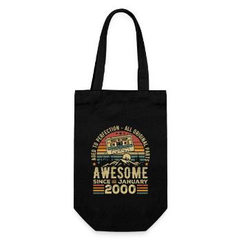 Birthday January 2000 | January 2000 Gift - Gift Bag for Bottles - black - Front