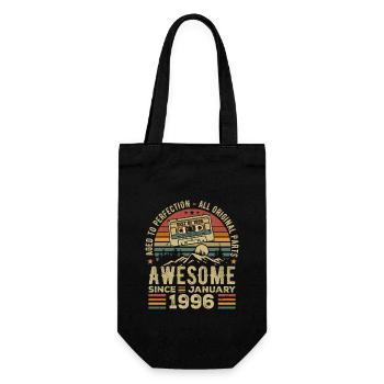 Geburtstag Januar 1996 | Januar 1996 Geschenk - Geschenkbeutel für Flaschen - Schwarz - Vorne