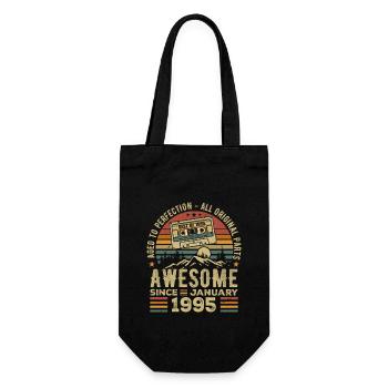 Birthday January 1995 | January 1995 Gift - Gift Bag for Bottles - black - Front