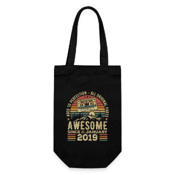 Birthday January 2019 | January 2019 Gift - Gift Bag for Bottles - black - Front