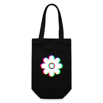 EDM Trikolor - Blüte 2 - Glitch - Rave Stil - Geschenkbeutel für Flaschen - Schwarz - Vorne