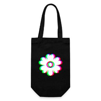 EDM Trikolor - Blüten - Glitch - Rave Stil - Geschenkbeutel für Flaschen - Schwarz - Vorne