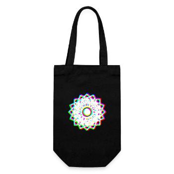 EDM Trikolor - Geometrical Mandala 2 - Glitch - Geschenkbeutel für Flaschen - Schwarz - Vorne