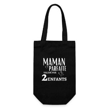 Maman parfaite 2 enfants - Sac à bouteille - noir - Devant