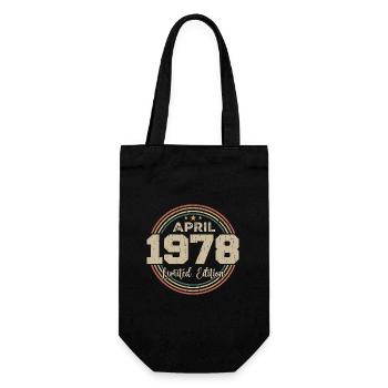 April 1978 Retro April 1978 Birthday Gift - Gift Bag for Bottles - black - Front